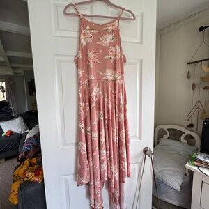 Floral Asymmetrical Handkerchief Halter Sundress